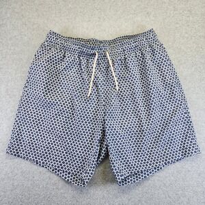Faherty Beacon Swim Trunks Mens‎ XL Lined Bluish Gray Fish Scales Geometric